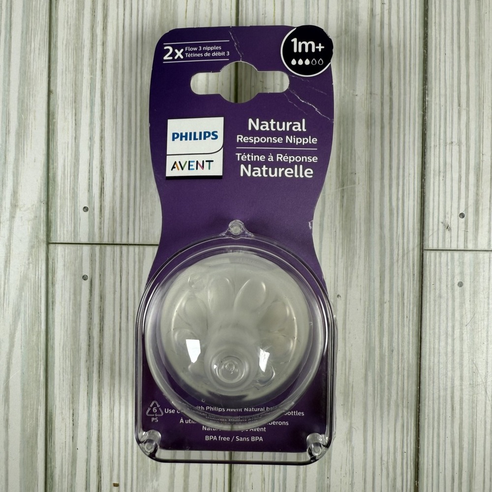 PACK OF 2 Philips Avent Natural Response Nipple Flow 3‎ 1M+ Baby Bottle Nipples